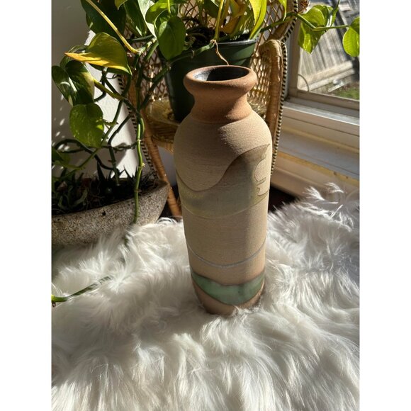 Vintage Alfadom Rodolfo Stoneware Art Pottery Drip Glazed Vase - Signed - Picture 4 of 6